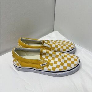 Vans Yellow and White Slip-On Shoes